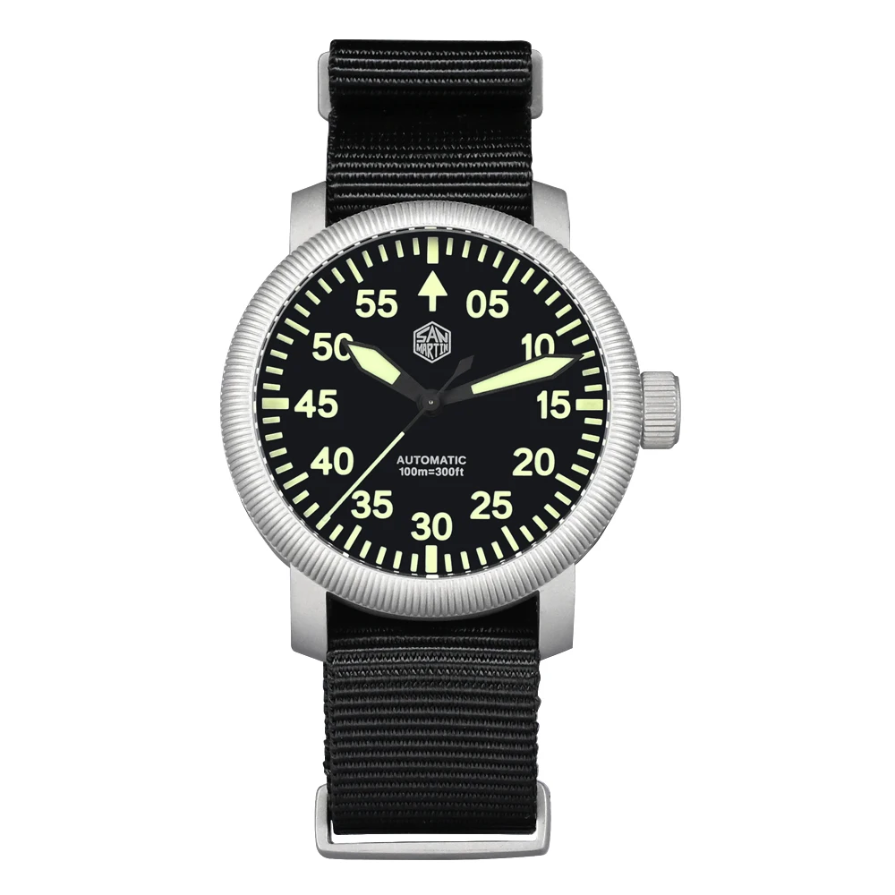 ตัวเลือกสินค้า นาฬิกาแฟชั่นเรียบหรู San Martin 40 มม. รุ่น Retro PILOT YN55