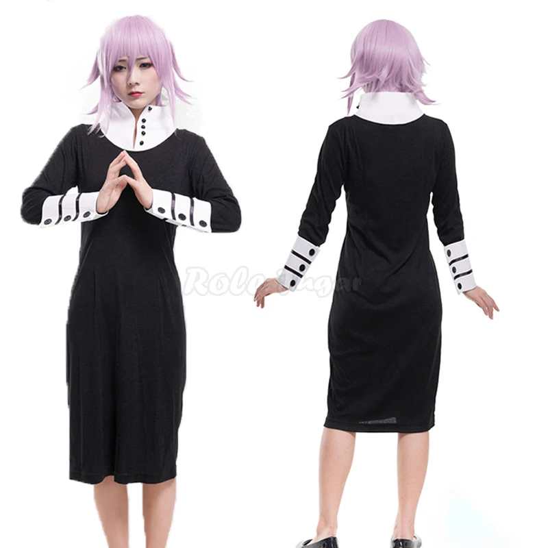 

1pcs Anime Soul Eater Crona Cosplay Costume Women Girls Halloween Party Black Dress Role Play C121M88