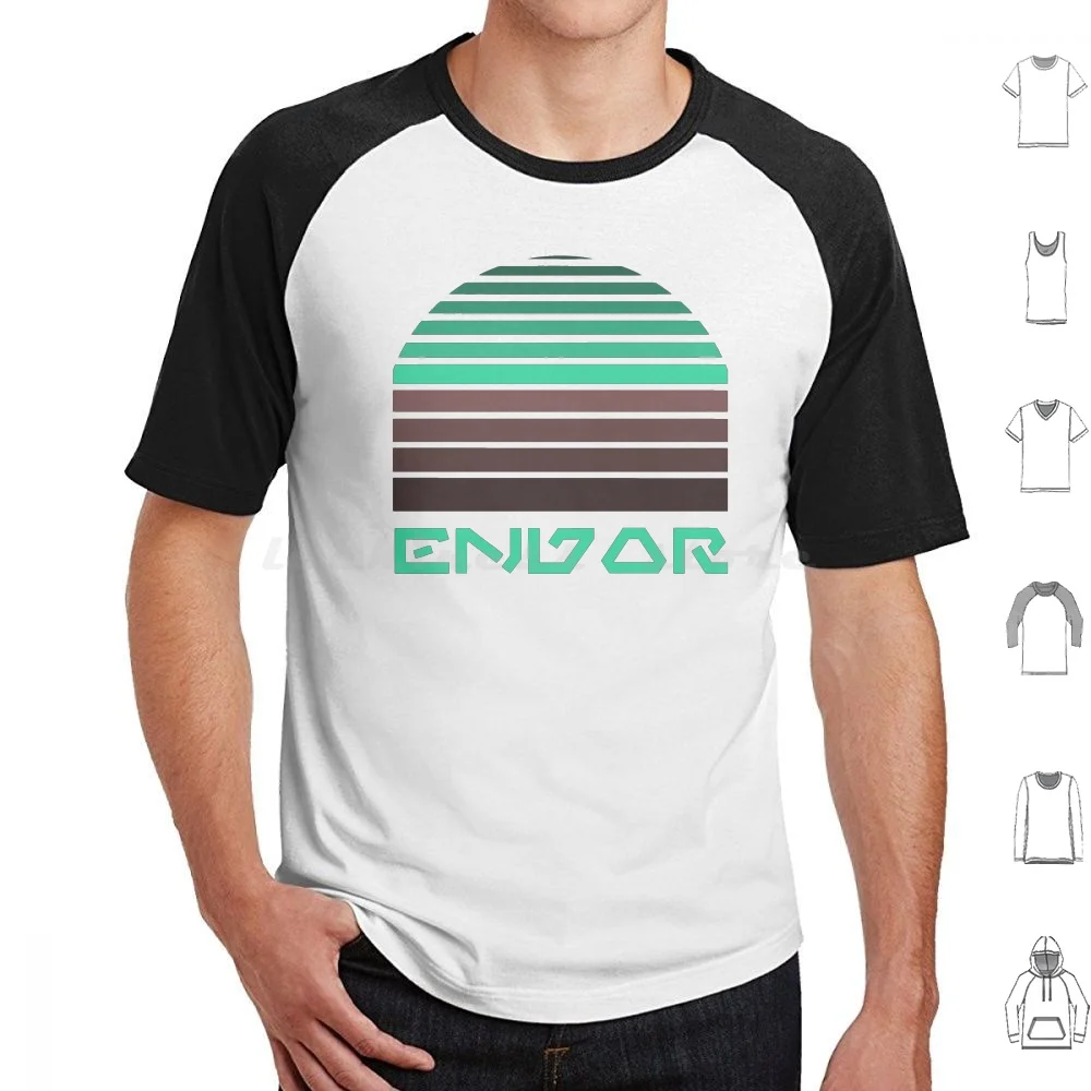 Endor Gradient T Shirt Cotone Uomo Donna Stampa Fai Da Te Endor Planet Gradient Travel Nerd Geek Fandom Fan Jedi Sith Darkside Force