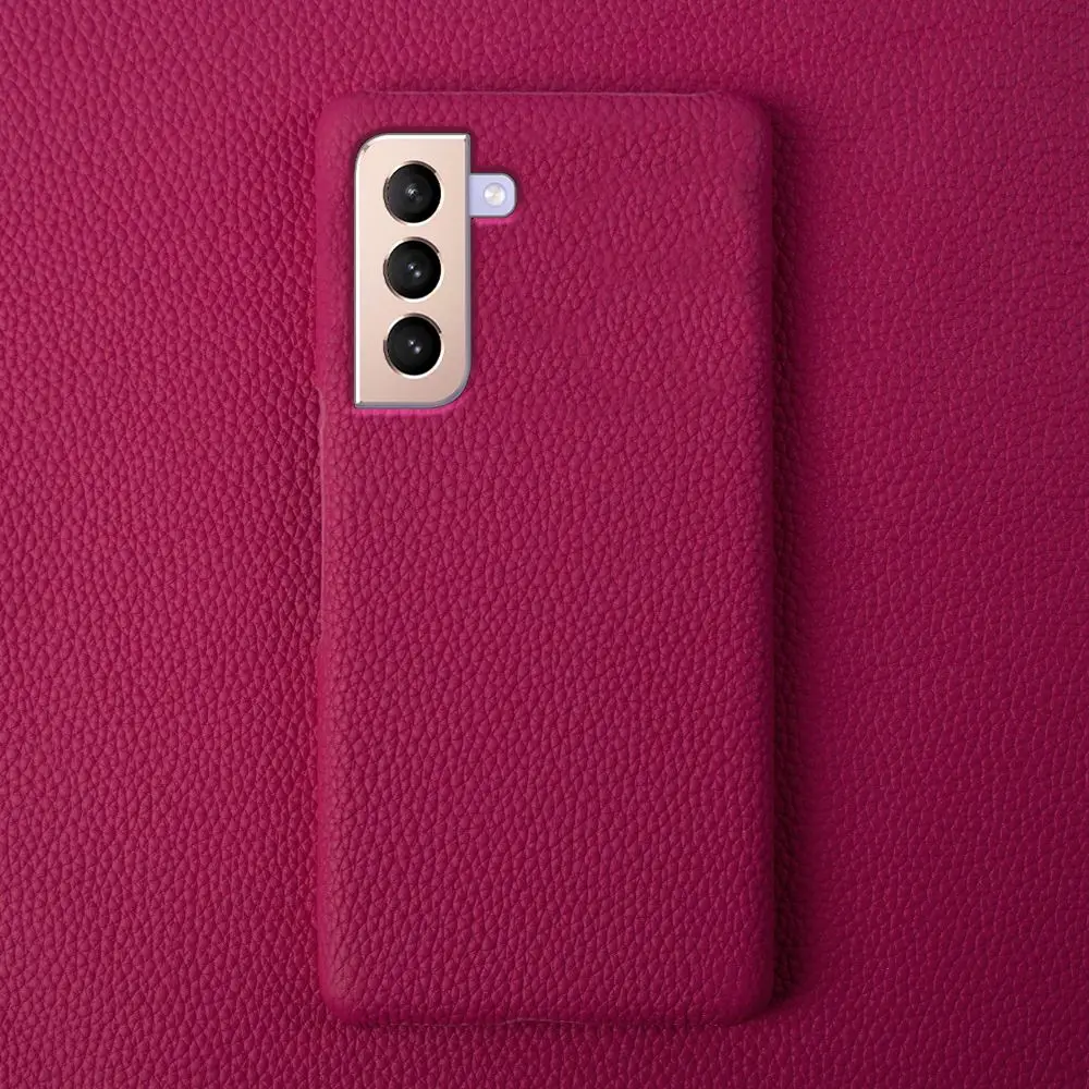 Litchi Pattern Genuine Leather Phone Cover