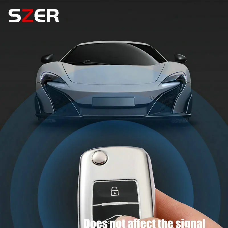 Key Case Cover 3 Button TPU Car Key Case Cover Volkswagen VW Polo Golf Passat Tiguan Beetle Caddy T5 Up Eos Skoda Octavia Seat Leon Altea