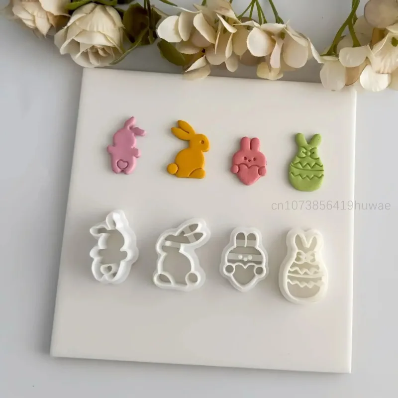 Easter Rabbit Polymer Clay Cutters Cartoon Bunny Dangle Clay Earring Pendant Jewelry Cutting Ceramic Pottery Making Tools polymer clay tools,pottery tools,clay sculpting tools,pottery sculpting tools,clay craft tool