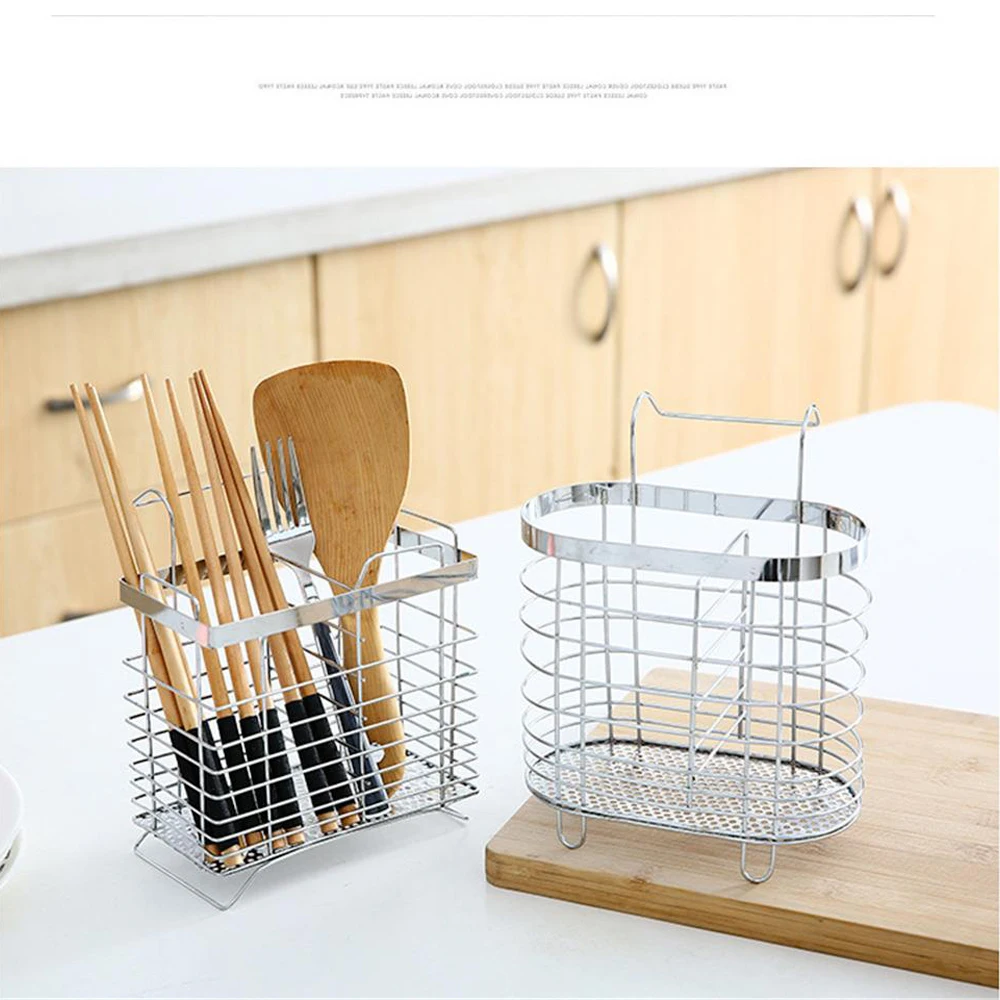 Metal Hanging Cutlery Holder Drainer Spoon Fork Chopsticks Storage Basket Rack Kitchen Tool Organizer Tableware Tube Jy25 20 2