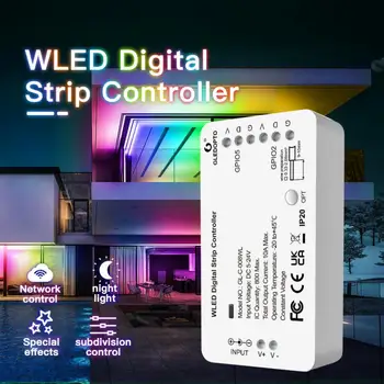 GLEDOPTO WLED 조명 스트립 컨트롤러 앱 제어 100 동적 조명 모드, 5-24V WS2812B WS2811 SK6812 TM1814 WS2813 WS2815