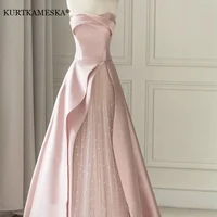 Luxury Elegant Tulle Strapless Long Evening Prom Dresses for Women Summer Elegant Formal Quinceanera Party Ball Gown Dress