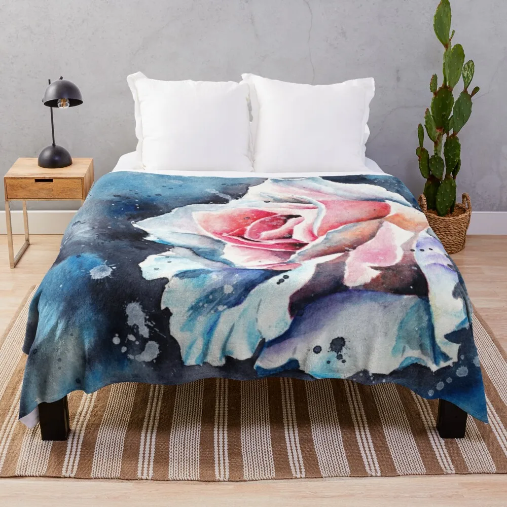 

Rose III Throw Blanket Beach Blanket Flannel Blanket