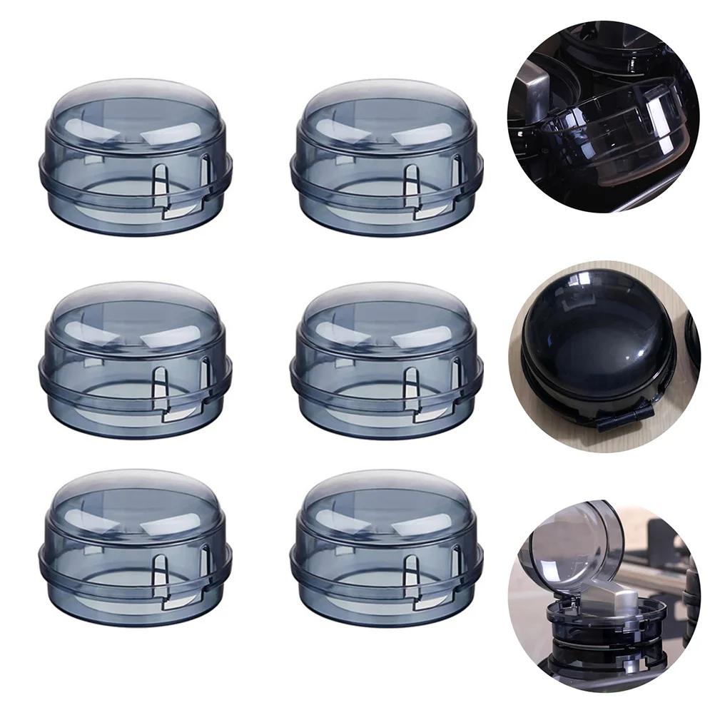 6 Pcs Switch Cover Gas Shield Protection Lock Cookware Shield Protection Lock Stove Plastic Knob Covers Cooker Child Windproof stove protector cover