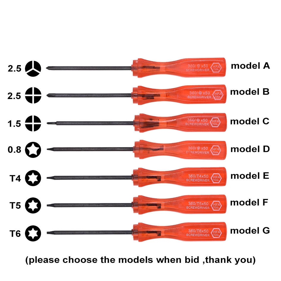 

Red 360 Screw Driver Tri Wing 2.5 Y 2.0 Phillips PH00 1.2 Pentalobe P5 Star Torx T4 T5 T6 Triwing Y Screwdriver Key 2000 pcs/lot