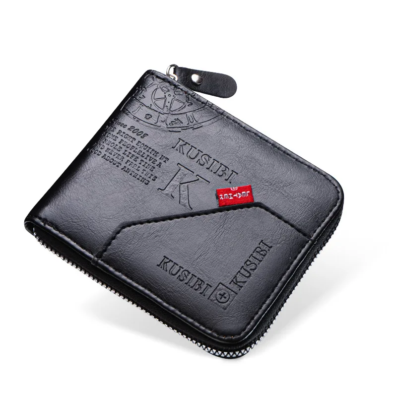 2025 Men Short Zipper Wallet Vintage PU Leather Men Short Credit Card Holder Wallet with Coin Pocket, Multifunctional Coin Purse 4