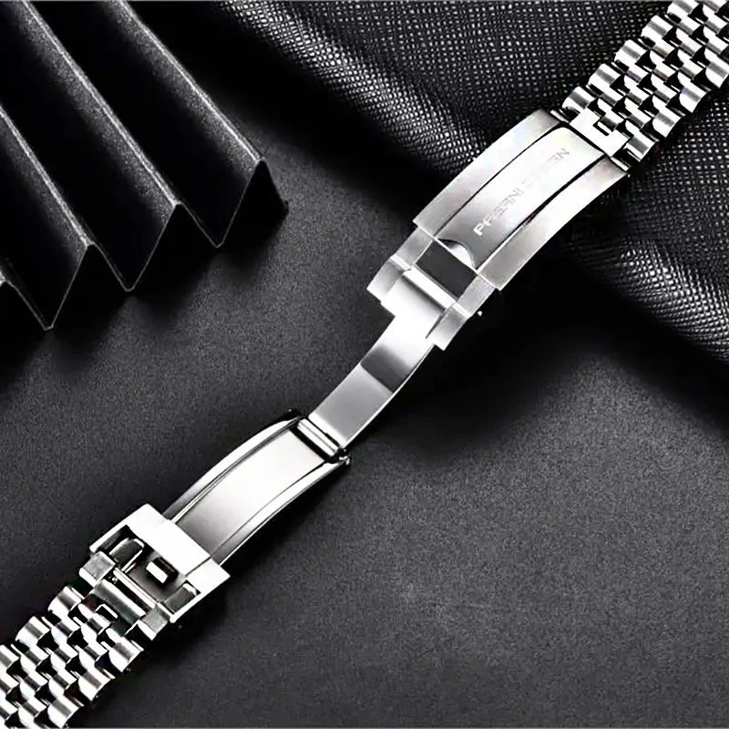 PAGANI DESIGN Silver Jubilee Stainless Steel Bracelet - 20MM Width, Waterproof, 220MM Length