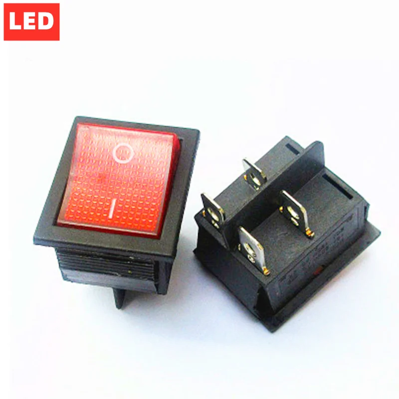 1pcs KCD4 Rocker Switch ON-OFF 2 Position 4 Pins / 6 Pins Electrical equipment With Light Power Switch 16A 250VAC/ 20A 125VAC, rocker switch