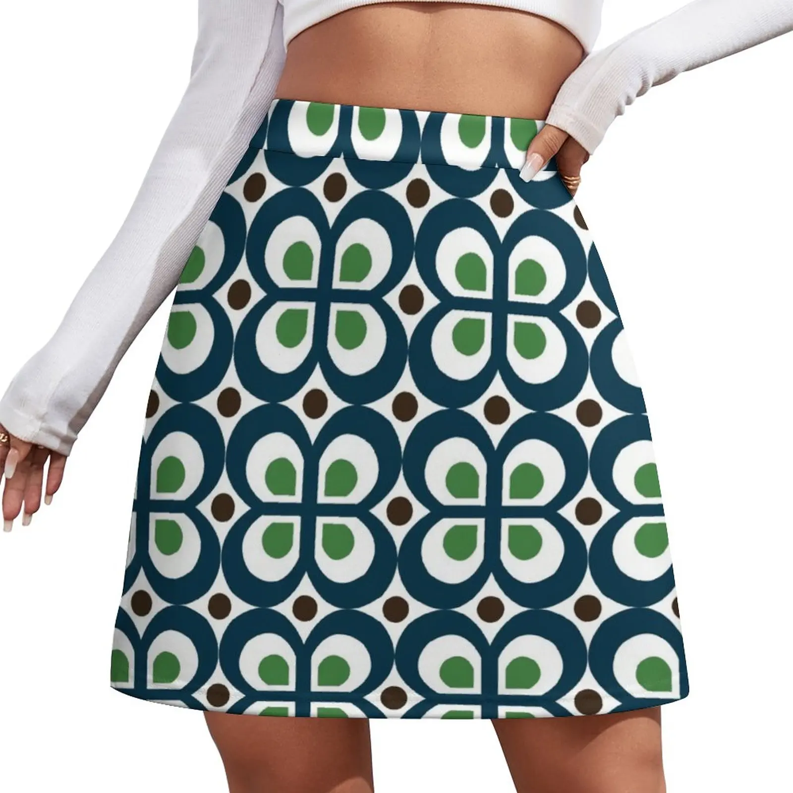Retro 60s Pattern Mini Skirt Women's clothing Kawaii extreme mini dress skirts for womans
