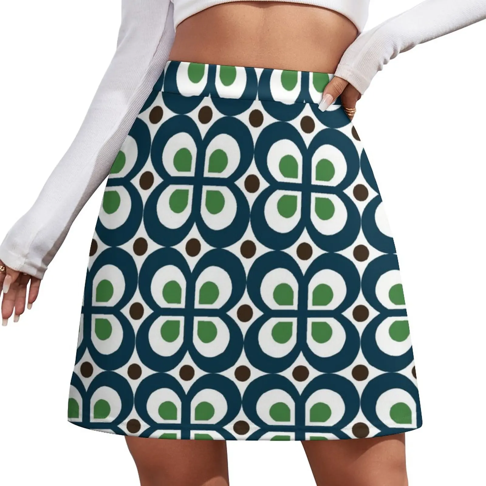 

Retro 60s Pattern Mini Skirt Women's clothing Kawaii extreme mini dress skirts for womans