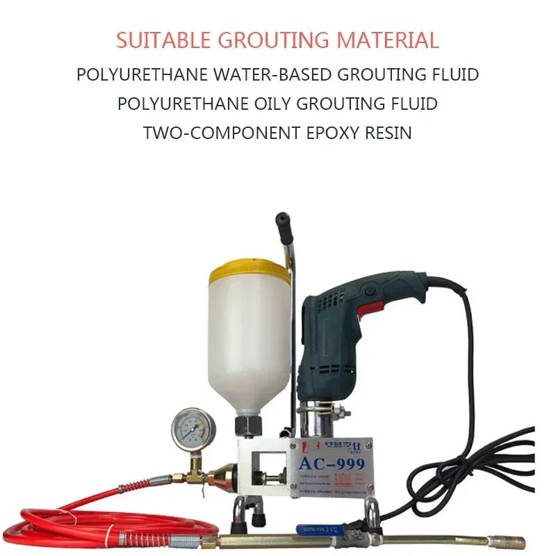 New AC-999 Epoxy Grouting Machine 220V/1100W Epoxy Injection Pump/Polyurethane Foam Impermeable Water Grouting Machine
