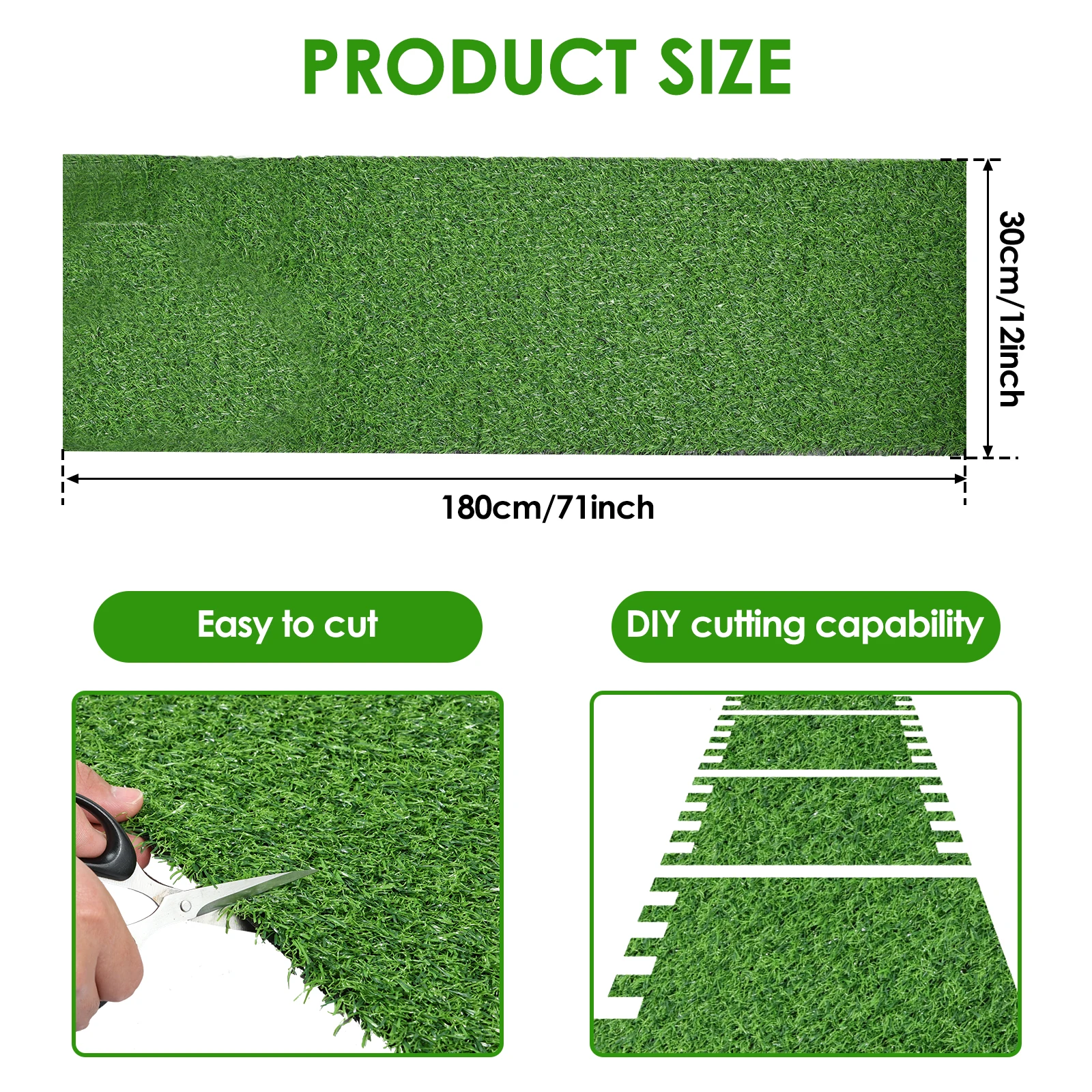 Green Artificial Grass Table Runner Soft Faux Cloth DIY Decoration