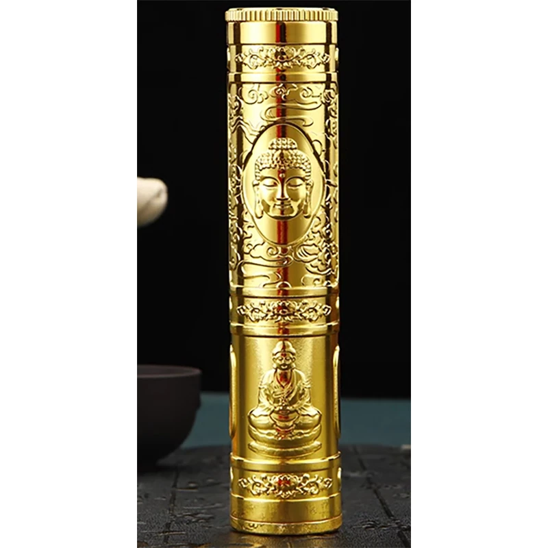 Vintage Dragon Metal Cigarette Case - Buddha Relief Design, Waterproof Tobacco Holder