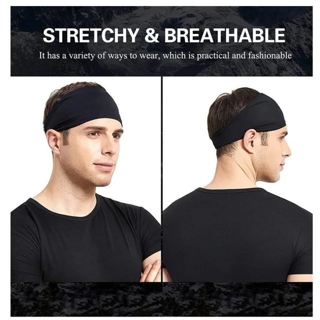 Men Women Sports Headband Sweatband Stretch Elastic Gym Fitness Running Yoga Headwrap Breathable Quick-dry Absorbent Hair Bands 2