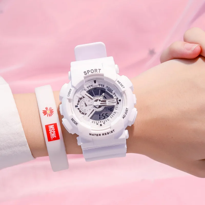 

Sport Watch Round Luminous Dial Casual Wrist Watches for Men Rubber Fashionable Clock Waterproof Wrist Watch for Women