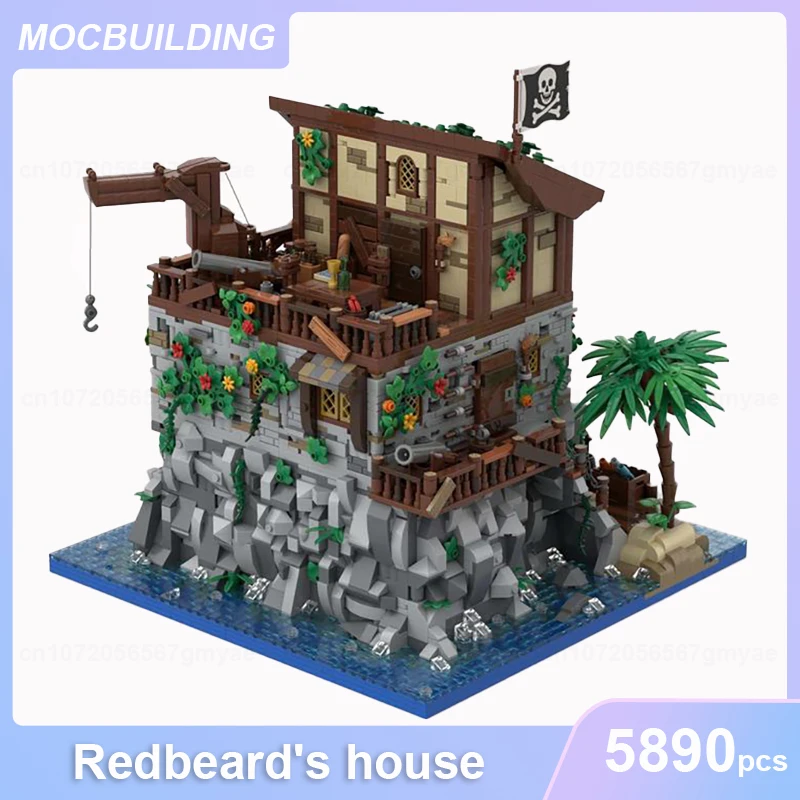 

Skull Island with Redbeard's House Model MOC Building Blocks DIY Assemble Bricks Architecture Display Xmas Toys Gifts 5890PCS