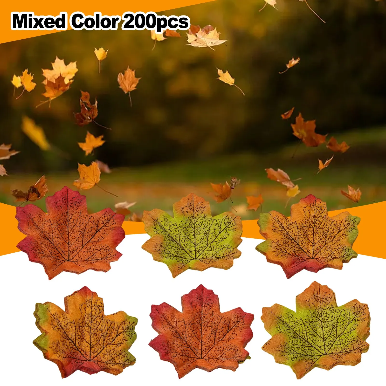 100/200pcs Herbst Ahornblatt fallen gefälschte Seiden blätter Handwerk Hochzeits feier Dekor für zu Hause Hochzeits feier Weihnachts dekoration 8*8cm – Detail 36