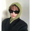 20%Wool 80%acrylic Winter Hats for Women Girls Y2K Beanie K-pop Korean Style Warm Hooded Scarf Caps 2-in1 Balaclava Knit Skull 1
