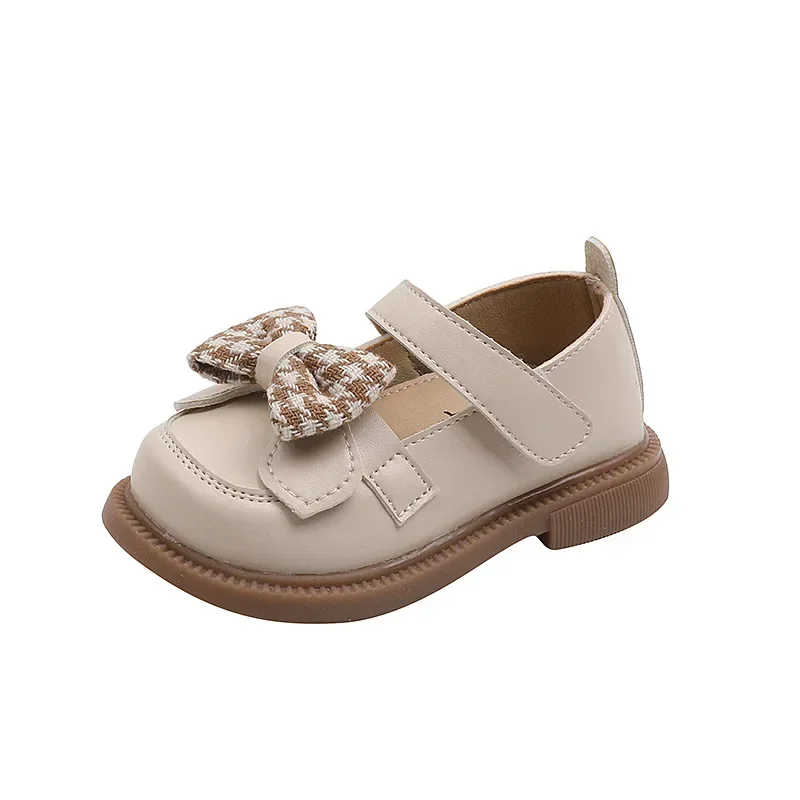 2024 Baby Girls Leather Shoes Spring and Autumn Soft Bottom Princess Bow-knot Casual Toddlers Kids Fashion Baby First Walkers 6