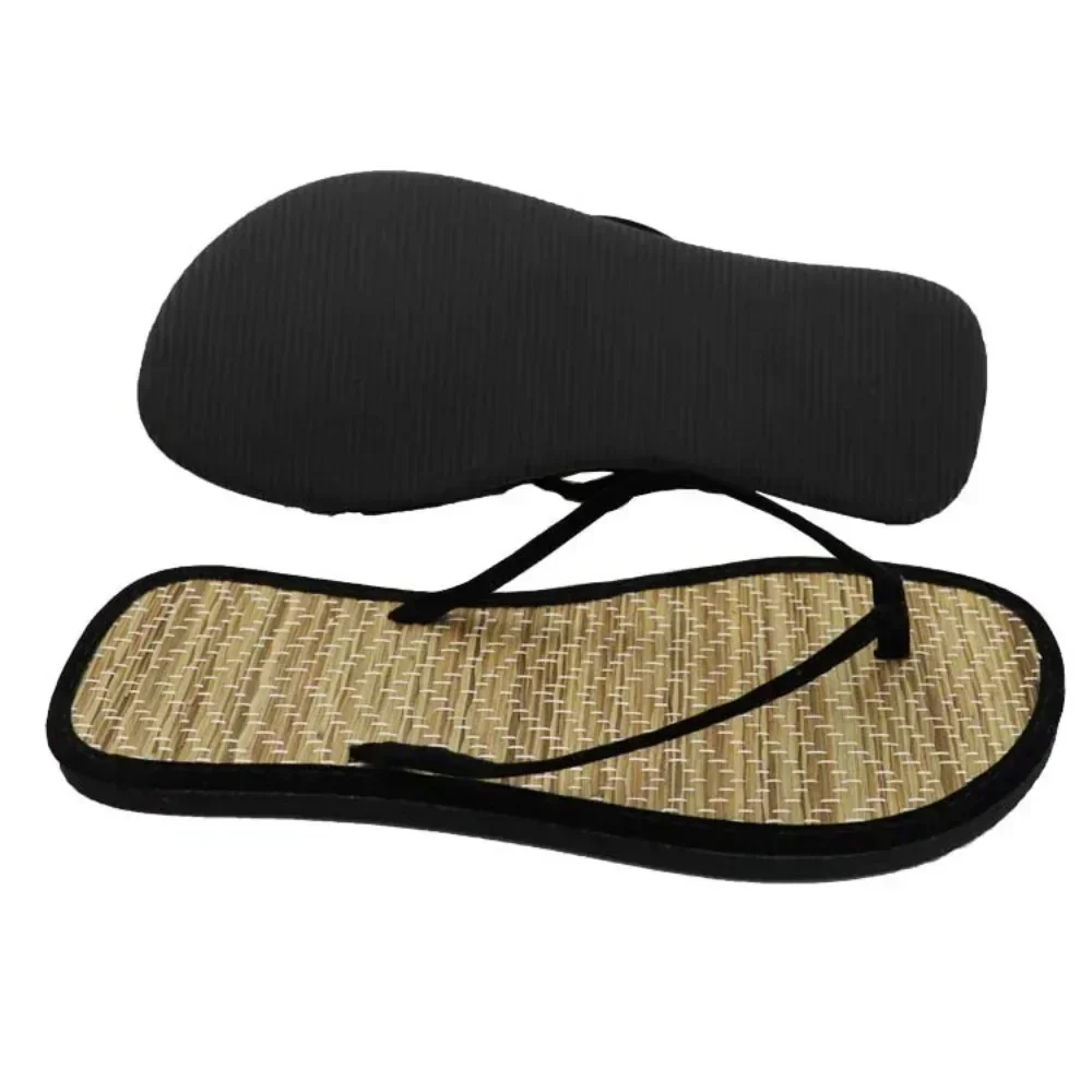 Women Flat Flip-flops Slippers Comfortable Non-slip Sandals Bamboo Rattan Flip Flop Home Bathroom Fashion Slippers Zapatos 3