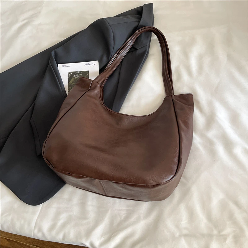 Vintage Pu Leder Tasche Für Frauen Einfache Hohe Kapazität Schulter Tasche apricot bolsa feminina Koreanischen Stil College Buch Tasche Pendeln – Detail 16