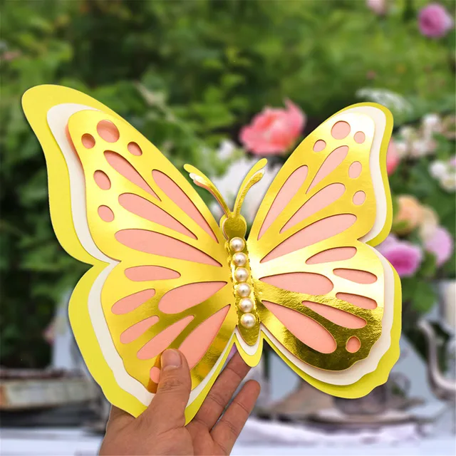 Wall Decoration Paper Butterfly  Paper Butterfly Wall Decor - Party &  Holiday Diy Decorations - Aliexpress