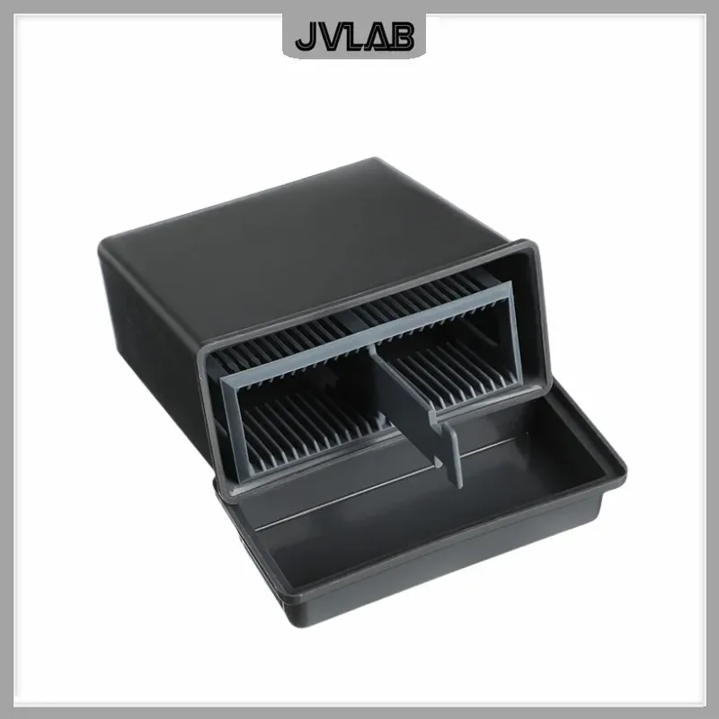 Staining Tray Plastic Slide Staining Tank Set Up To 24 Microscope Slides Antigen Retrieval Box PP Dyeing Tank & Rack