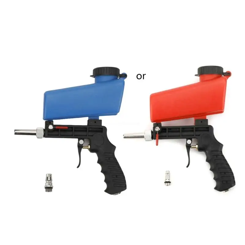 Pneumatic Air Sand Blaster Kit 90PSI Sandblaster Blast Nozzle Steel Tips for Paint Corrosion Prevention