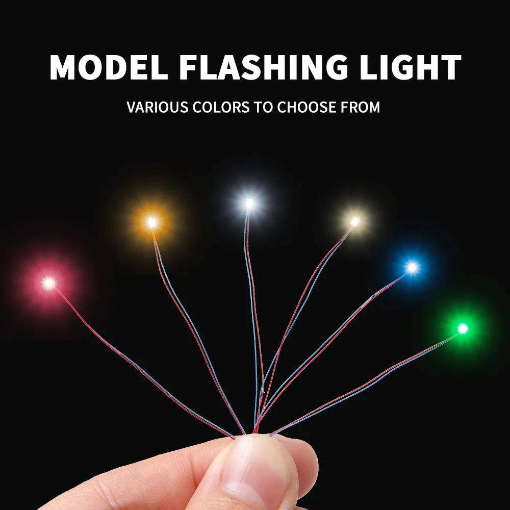 10개 0805 LED SMD 램프 유선 마이크로 리츠 LED 사전 납땜된 플래싱 라이트 유선 30CM 3V DIY 모델 제작/건담/자동차 장식