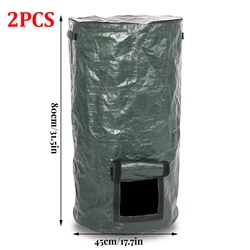 Eco-Friendly Collapsible Garden Composter with Zipper and Double Handles (2PCS 34 Gallon)