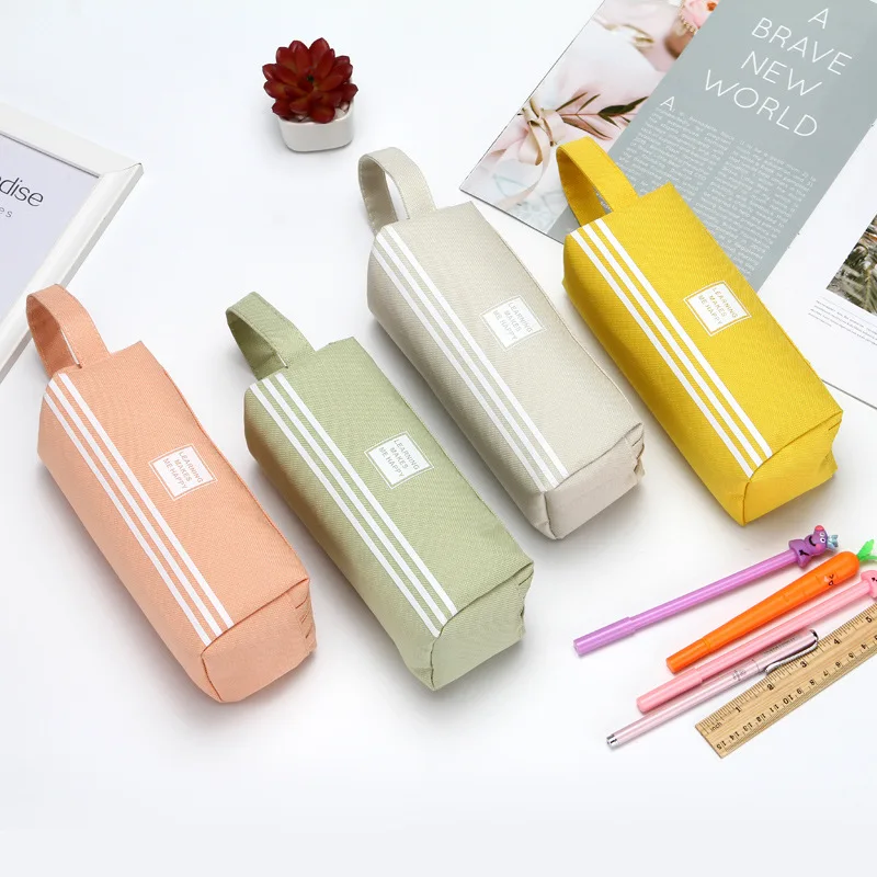 Creative Large Capacity Pencil Bag Oxford Cloth Double Zipper Portable Stationery pencil case School Supplies