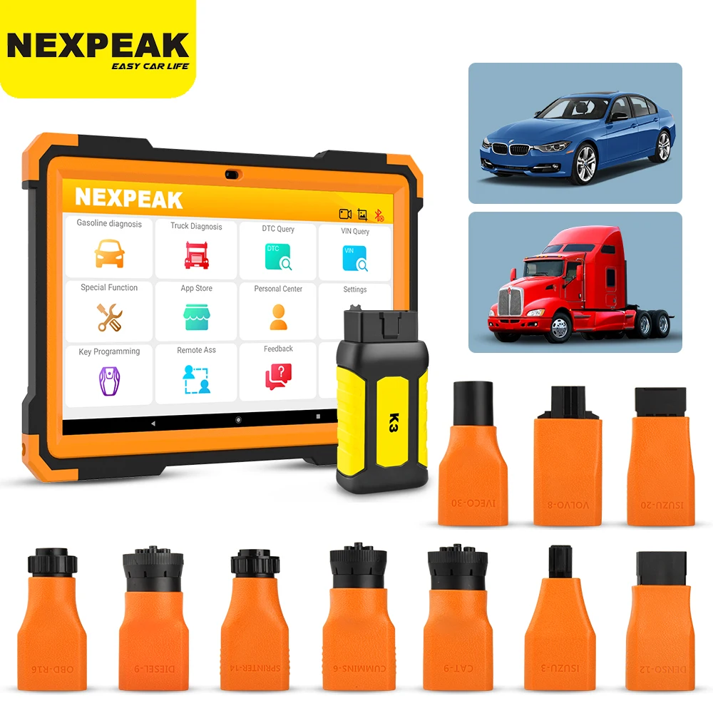 Nexpeak K3 Full System Obd2 Sanner Heavy Duty Diagnostic Tool For Car