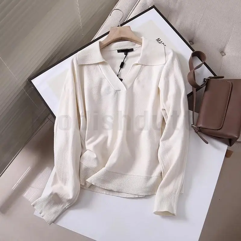 

Modishdutti 2024 Winter Woman Fashion All-Match V-Neck Sweater Female Loose Casual Knitted Top Pullover