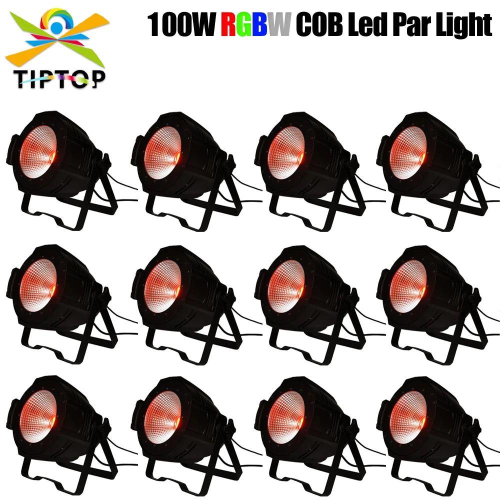 

12 Pack LED 100W COB Stage Light RGBW 4in1 COB Par Light DMX Master-Slave DJ Lights Spotlight Fresnel for Church Concert Wedding