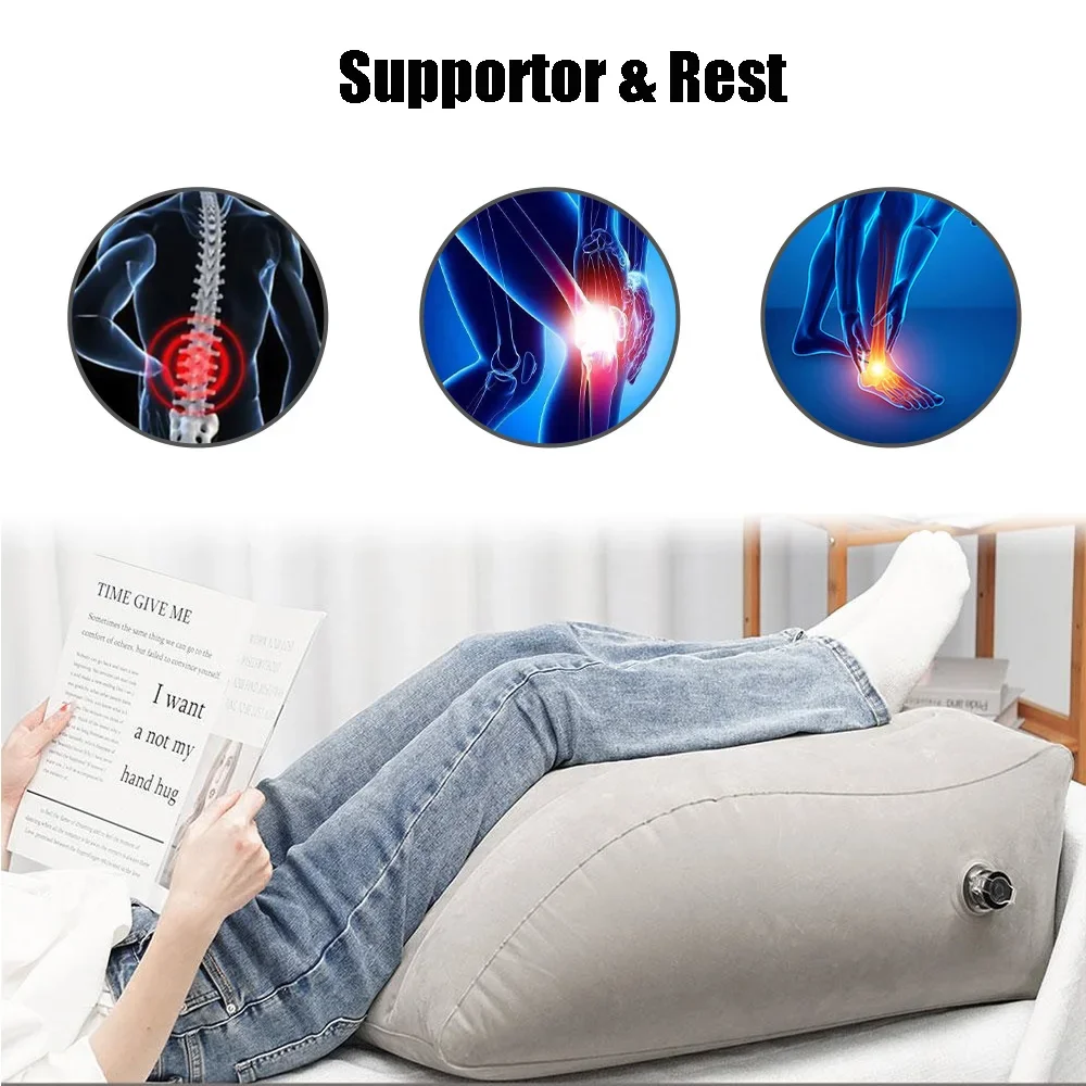 Inflatable Leg Pillow For Travel Camping Sleeping Foot Pillow Elevation Leg Pillows Portable Wedge Pillow Knee Cushion PVC Neck 4