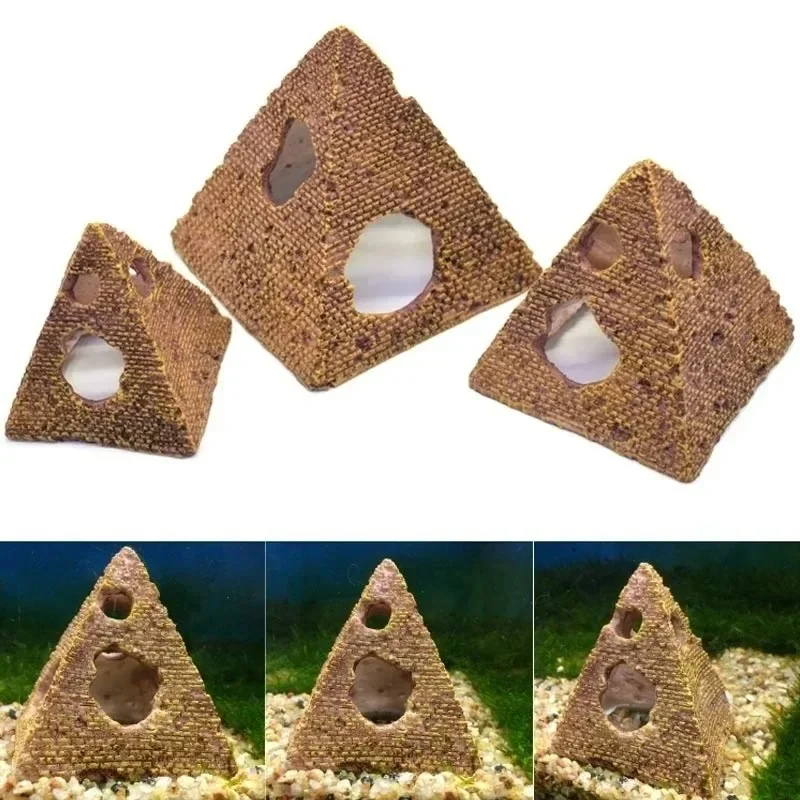 Simulation Pyramid Aquarium Ornament Landscape Shrimp Fish Shelter Fish ...