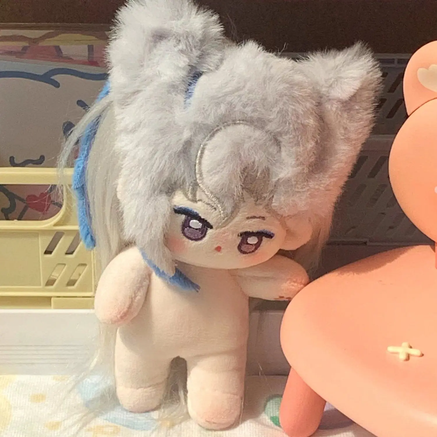 혼카이 스타 레일 카베 알하이탐 누빌레트 동물 귀 봉제 인형 바디 당고 펜던트 키체인 장난감, 애니메이션 인형 크리스마스 선물, 10cm