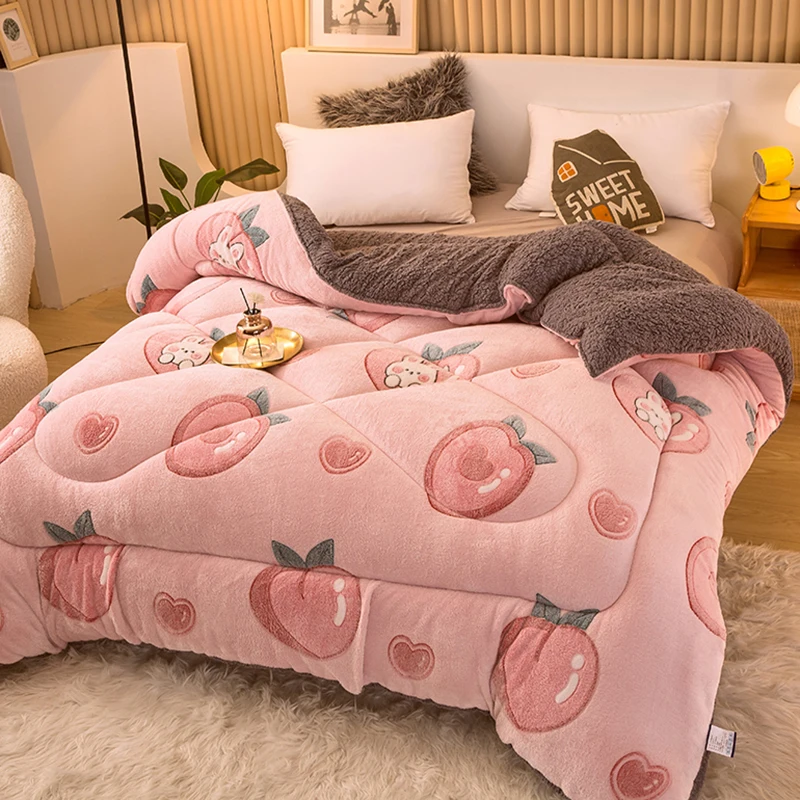 

Super warm winter lamb velvet quilt spring autumn comforter double 5kg double-sided velvet core snowflake velvet winter quilt