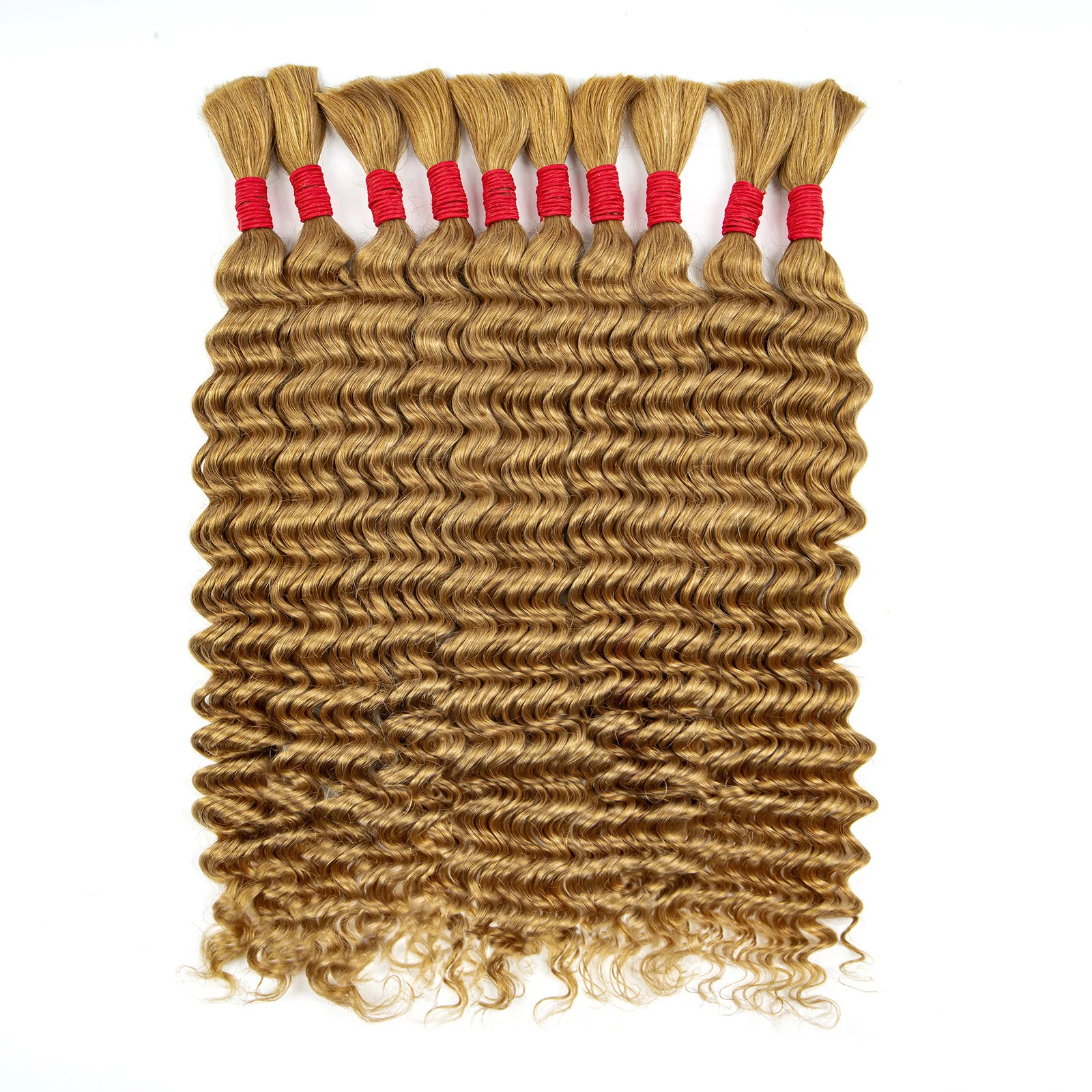 Amoon Colored Curly B​oho Braids Human Hair 27# Deep Water Wave 350# Bulk Hair No Weft Extension for Braiding