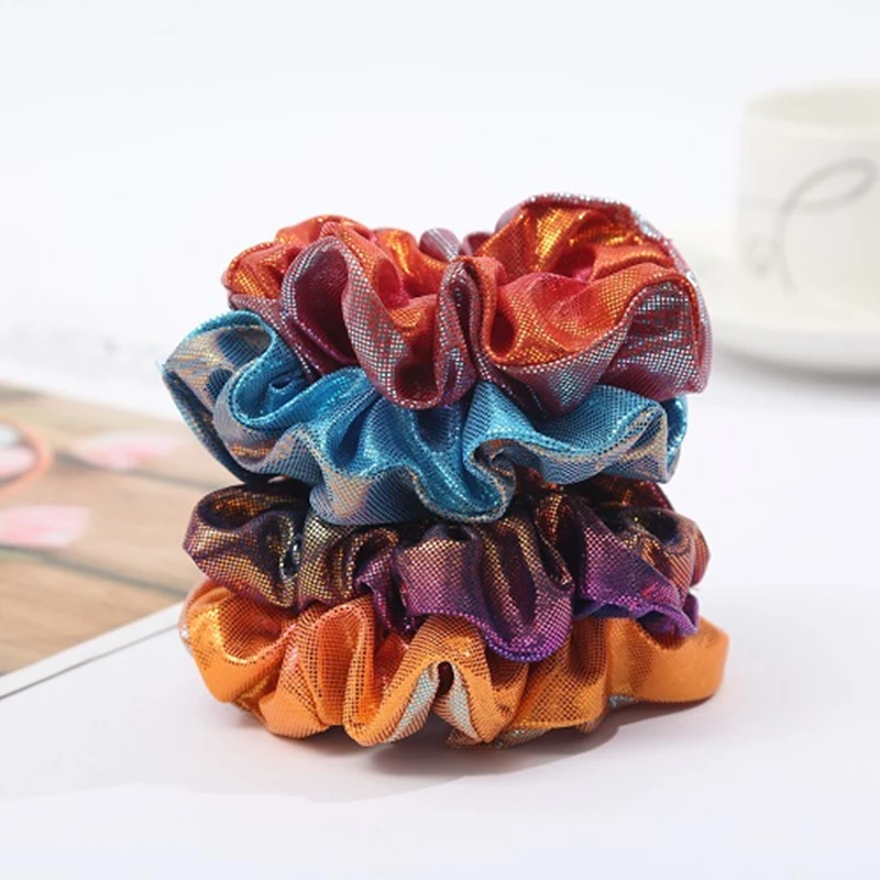 

Yanwenx Newcomer shiny Satin hair band wrinkle sky retro fashion hair circle pig large intestine hair scrunchies