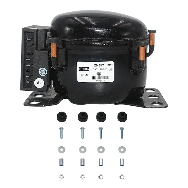 Compresseur d'air de réfrigération pour voiture 12V 24V DC, réfrigérateur-congélateur marin solaire QDZY35D R600A 1