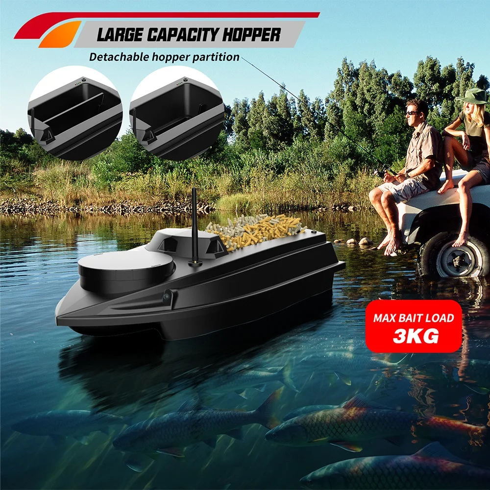 V030 RC Bait Mini Fishing Boat Multiple Ground 180 Anchor Points Sonar Fish Finder For Fishing Double Hook Pull Net