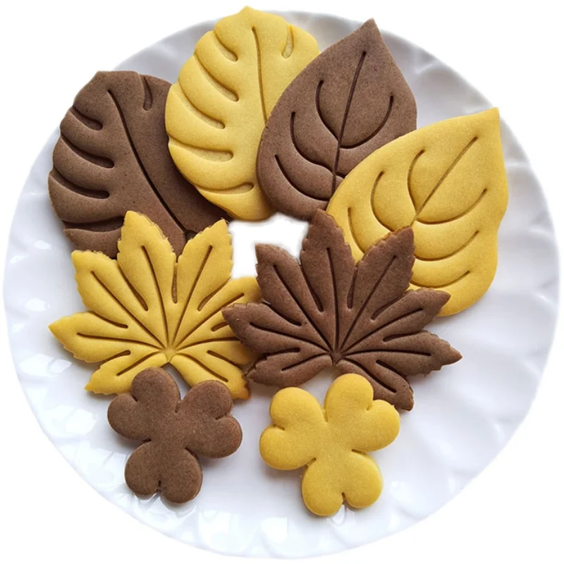 3d Tropical Leaves Cookie Cutter Fondant Cake Baking Tools Mold Cake Decor Embossed Molds Baking