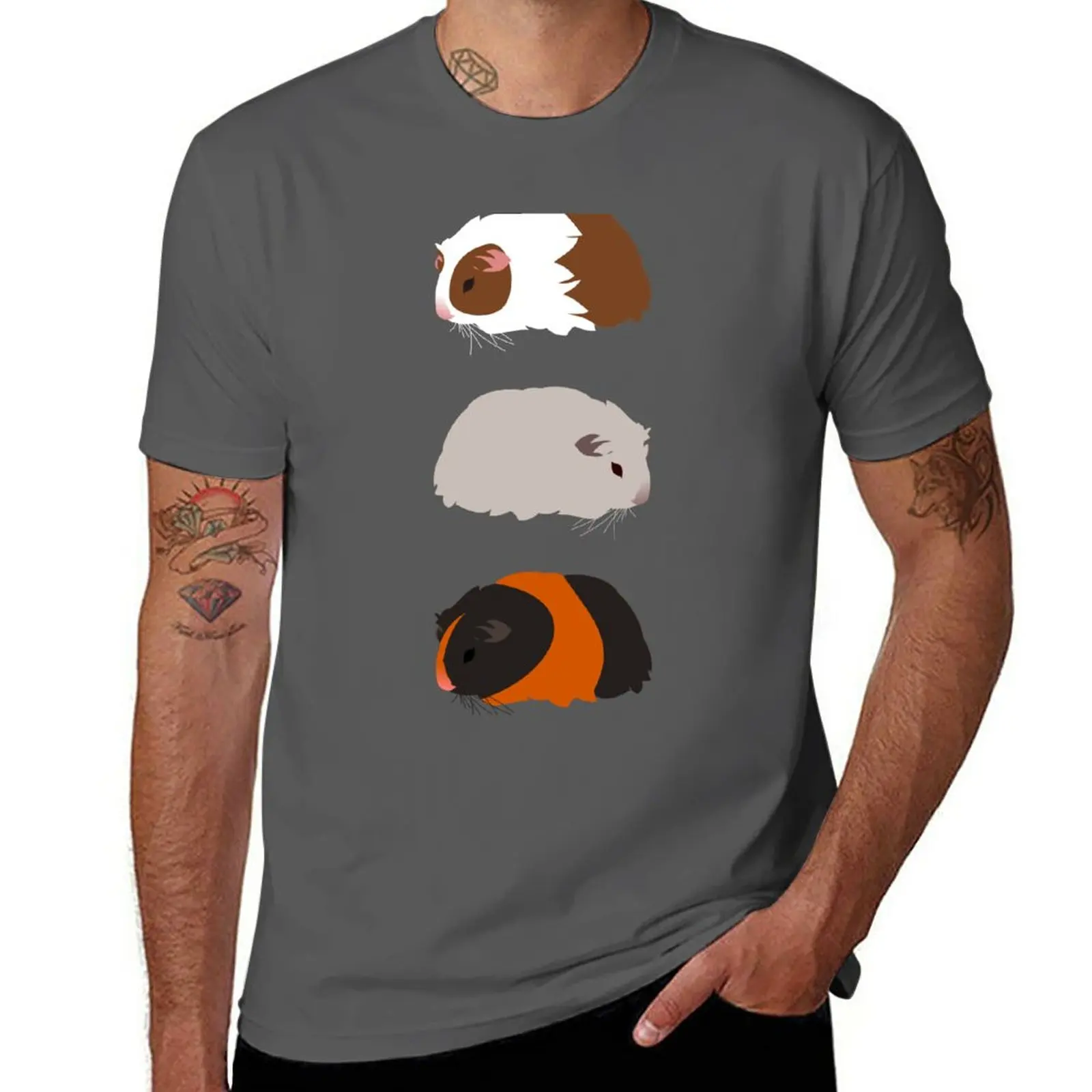 

New Guinea Pig Trio T-Shirt black t shirt korean fashion Tee shirt mens workout shirts