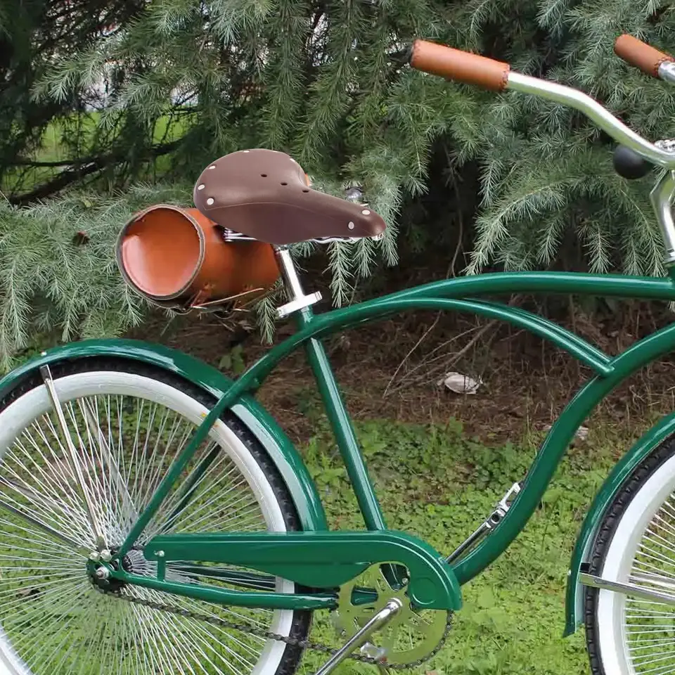 VELO Selle de vélo avec ressort hélicoïdal et rivets, marron vintage