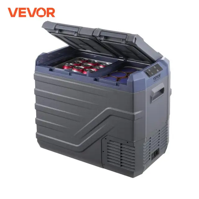 VEVOR Car Refrigerator Dual Zone Portable Freezer Car Refrigerator Fridge Adjustable Range 12/24V DC and A Compressor Freezer 1
