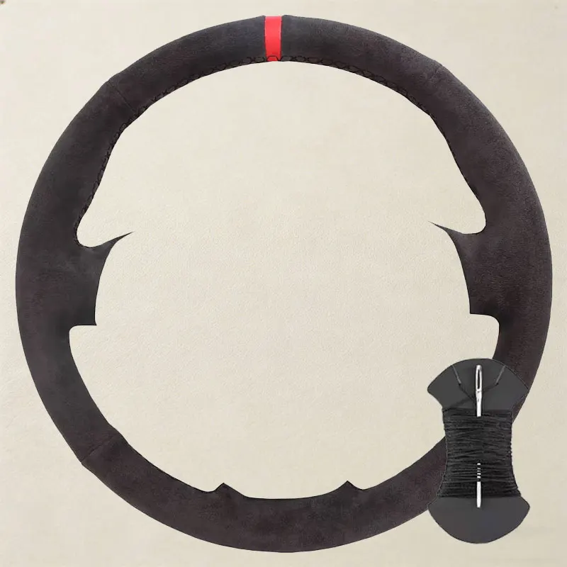 Premium Suede Leather Steering Wheel Cover - Luxury Auto Accessory Grip Cover